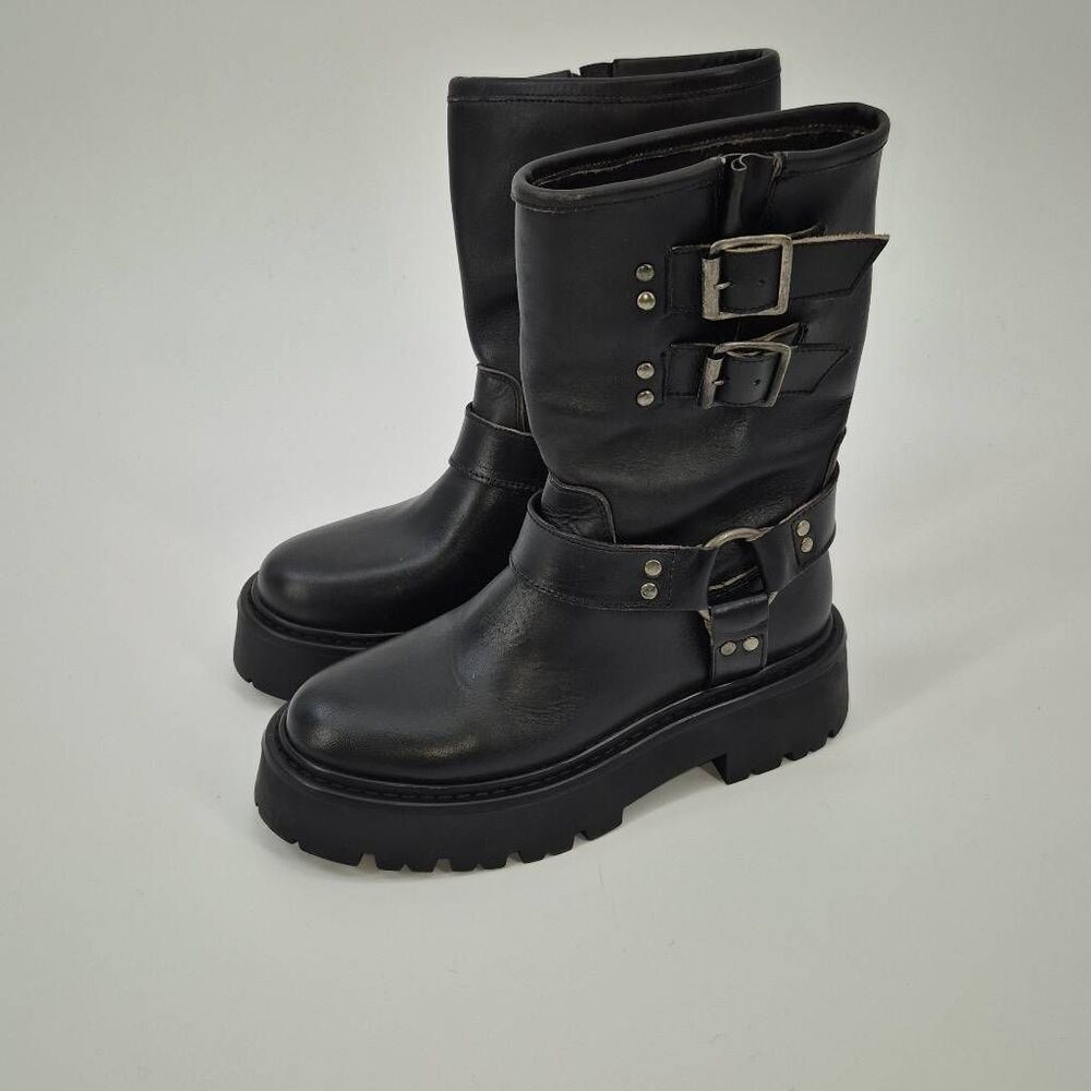 Steve Madden Black Combat & Moto Boots